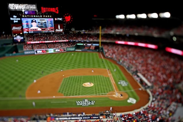 General view of Nationals Park during a 2019 World Series game