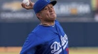 Los Angeles Dodgers Minor League pitcher Victor Gonzalez with Double-A Tulsa Drillers