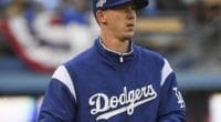 Los Angeles Dodgers starting pitcher Walker Buehler before Game 5 of the 2019 NLDS