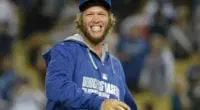 Los Angeles Dodgers pitcher Clayton Kershaw after a game at Dodger Stadium