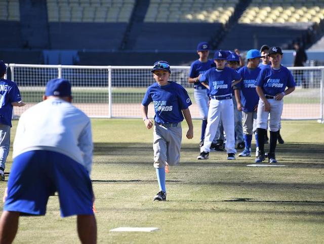Los Angeles Dodgers winter youth camp series at Dodger Stadium