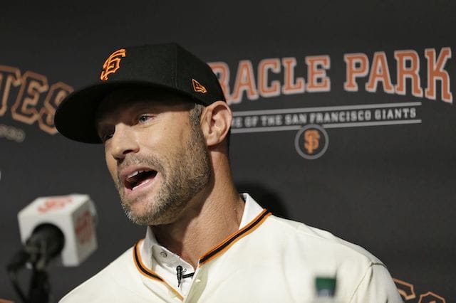 San Francisco Giants manager Gabe Kapler at his introductory press conference