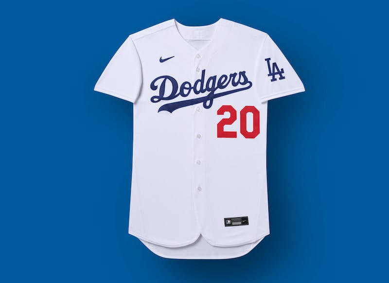 Official image of the new Los Angeles Dodgers jersey designed by Nike
