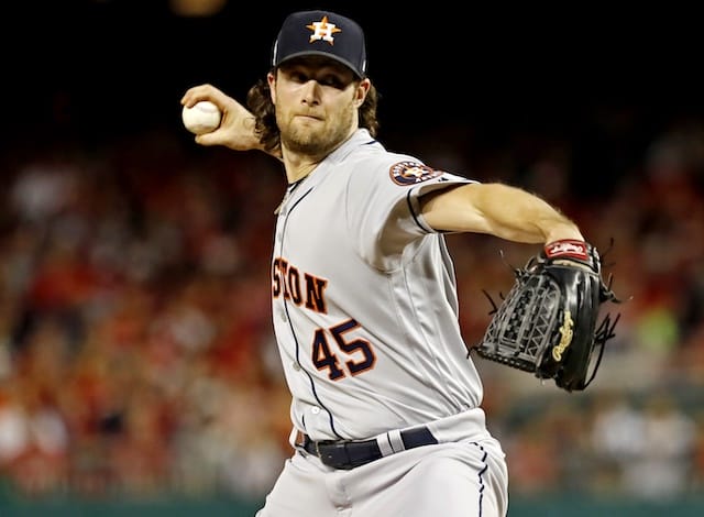 Houston Astros starting pitcher Gerrit Cole during the 2019 World Series