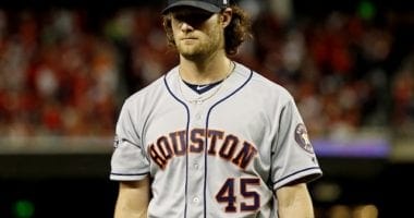Houston Astros starting pitcher Gerrit Cole during the 2019 World Series