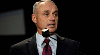 MLB commissioner Rob Manfred speaks at the 2019 Winter Meetings