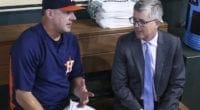 Houston Astros manager AJ Hinch and general manager Jeff Luhnow