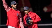 Boston Red Sox teammates Mookie Betts and David Price during Spring Training