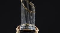 General view of the World Series trophy