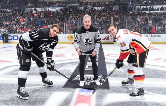 WATCH: Chase Utley Drops Puck On Dodgers Night For Kings-Calgary