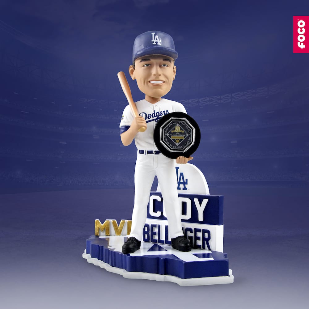 FOCO bobblehead of Los Angeles Dodgers MVP Cody Bellinger
