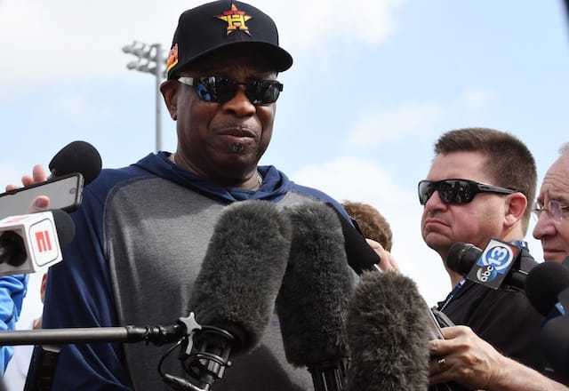 Houston Astros manager Dusty Baker during 2020 Spring Training