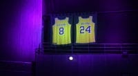 Kobe Bryant retired jerseys at Staples Center