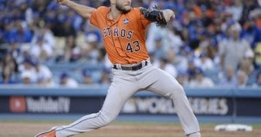 Houston Astros pitcher Lance McCullers Jr. during the 2017 World Series