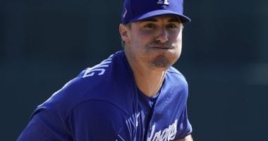 Los Angeles Dodgers pitcher Ross Stripling in a 2020 Spring Training game