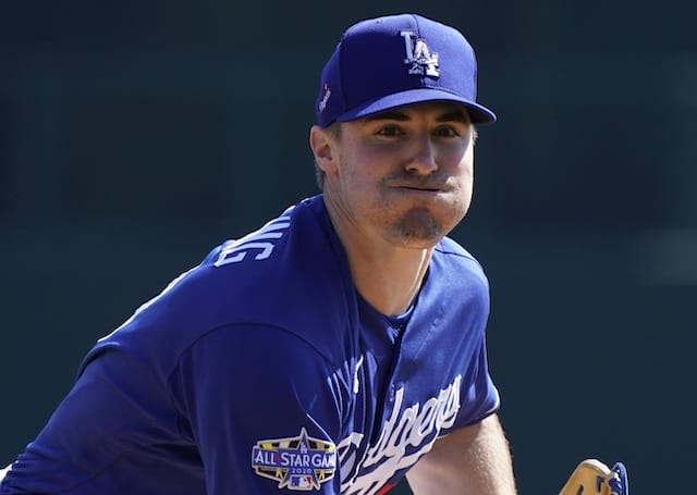 Los Angeles Dodgers pitcher Ross Stripling in a 2020 Spring Training game