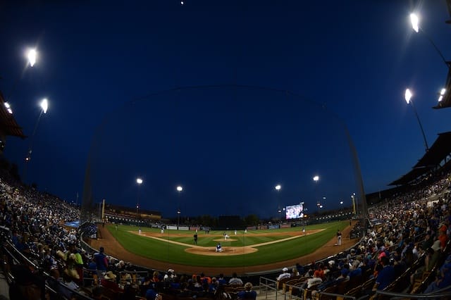 Camelback Ranch view, home plate net, 2020 Spring Training