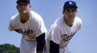 Los Angeles Dodgers starting pitchers Don Drysdale and Sandy Koufax