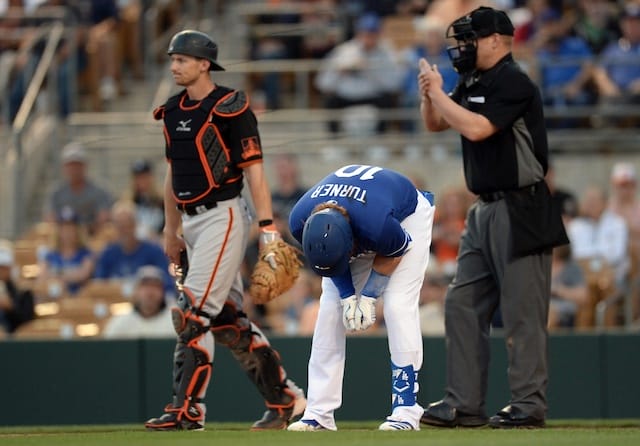 Dodgers' Justin Turner has broken wrist after being hit by pitch