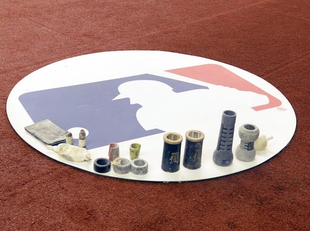 MLB logo, on-deck circle