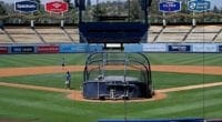 Dodger Stadium view, batting practice