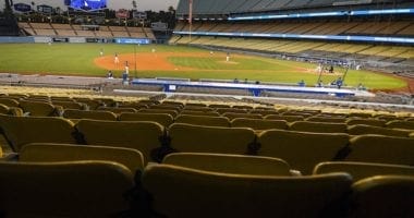 Dodger Stadium view, intrasquad game, 2020 Spring Training