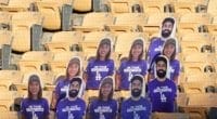 Dodgers fans cutouts, Dodger Stadium seats, Los Angeles Dodgers Foundation staff