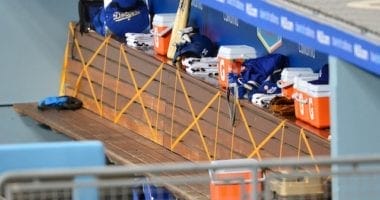Dugout physical distancing markers, 2020 Spring Training