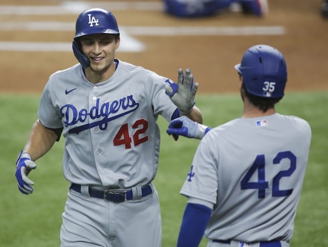 Corey Seager, Cody Bellinger's Game-Used Dodgers Jerseys, Bats