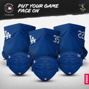 Dodgers face masks, gaiter scarves, FOCO