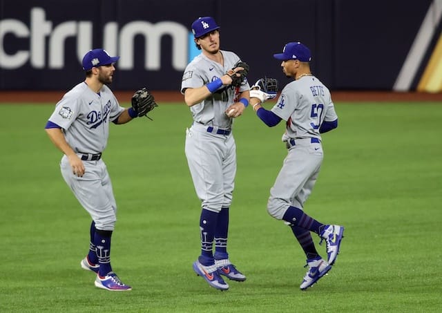 Cody Bellinger, Mookie Betts, Chris Taylor, Dodgers win, 2020 World Series