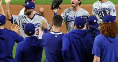 Cody Bellinger, Mookie Betts, Dustin May, Chris Taylor, Dodgers win, 2020 NLDS
