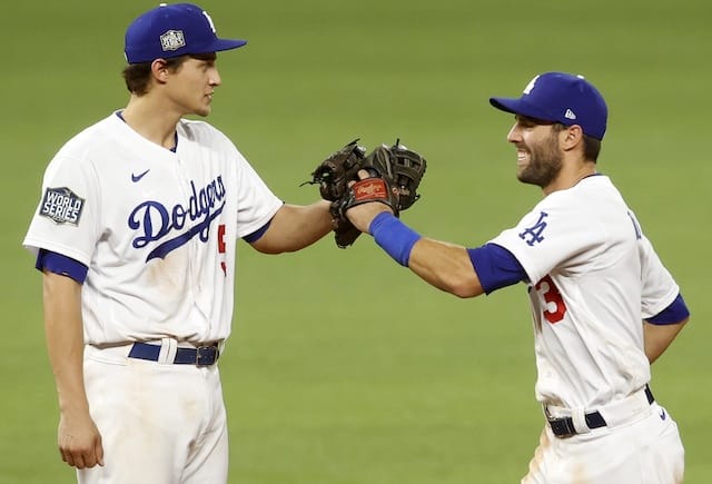 Corey Seager, Chris Taylor, Dodgers win, 2020 World Series