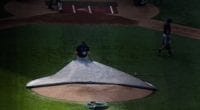 Globe Life Field mound, grounds crew, 2020 NLCS