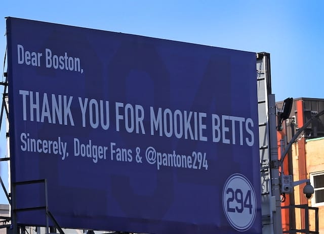 Pantone 294 Places Mookie Betts Billboard Outside Fenway Park