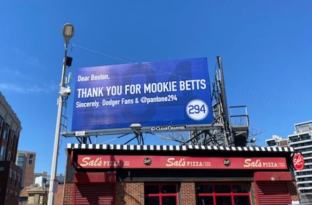 Mookie Betts billboard, Pantone 294