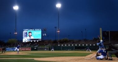 Tony Gonsolin, Will Smith, Camelback Ranch view, 2021 Spring Training