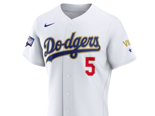 Gold-Trimmed Dodgers Championship Cap Surfaces