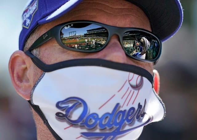 Dodgers fan, mask