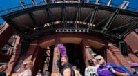 Rockies fans, Coors Field entrance, 2021 Opening Day