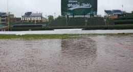 Wrigley Field, tarp, rain
