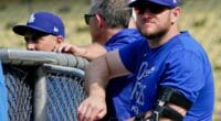 Max Muncy, Dodgers batting practice, 2021 National League Wild Card Game