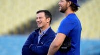 Andrew Friedman, Clayton Kershaw, 2021 National League Wild Card Game workout