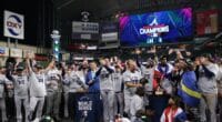 Atlanta Braves celebrate, 2021 World Series