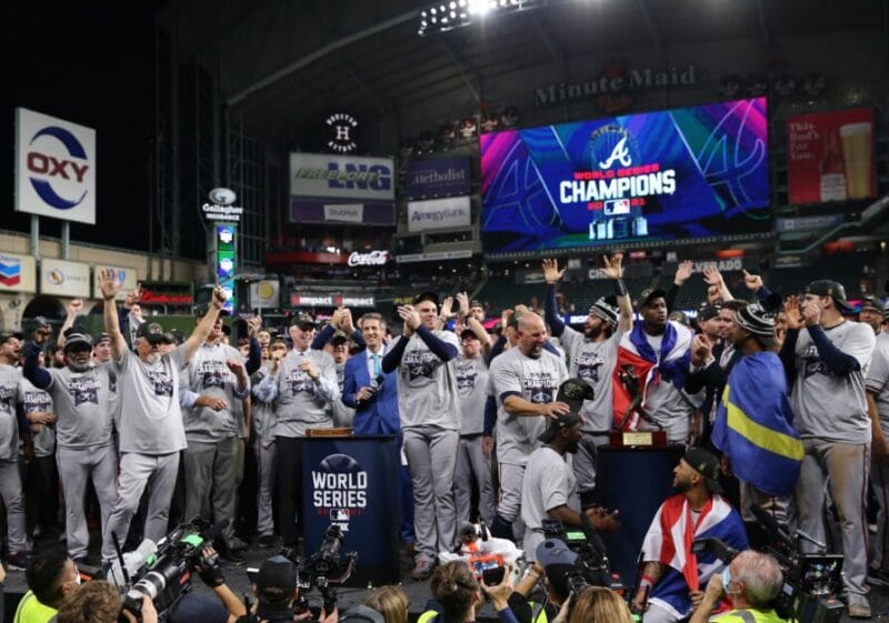 Atlanta Braves celebrate, 2021 World Series