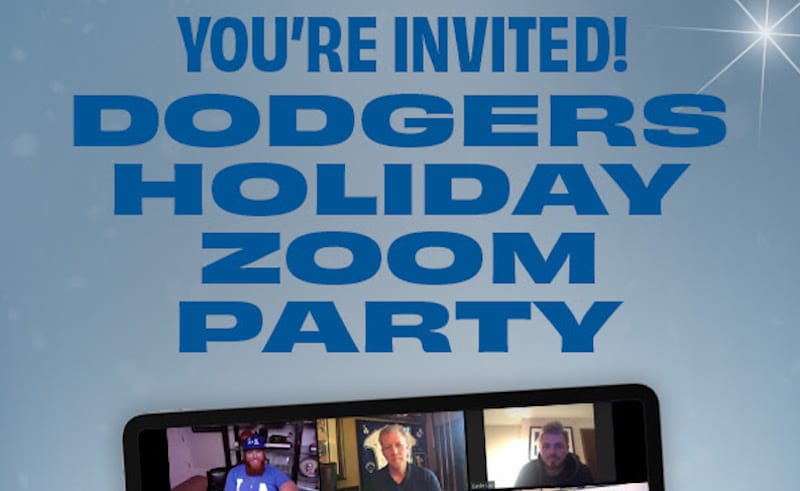 Orel Hershiser, Gavin Lux, Justin Turner, Dodgers Holiday Zoom party