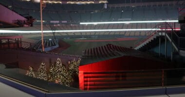 Christmas trees, 2021 Dodgers Holiday Festival