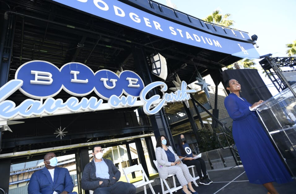 Adrian Gonzalez & Magic Johnson Assist Los Angeles Dodgers Foundation With  Rebrand Unveiling