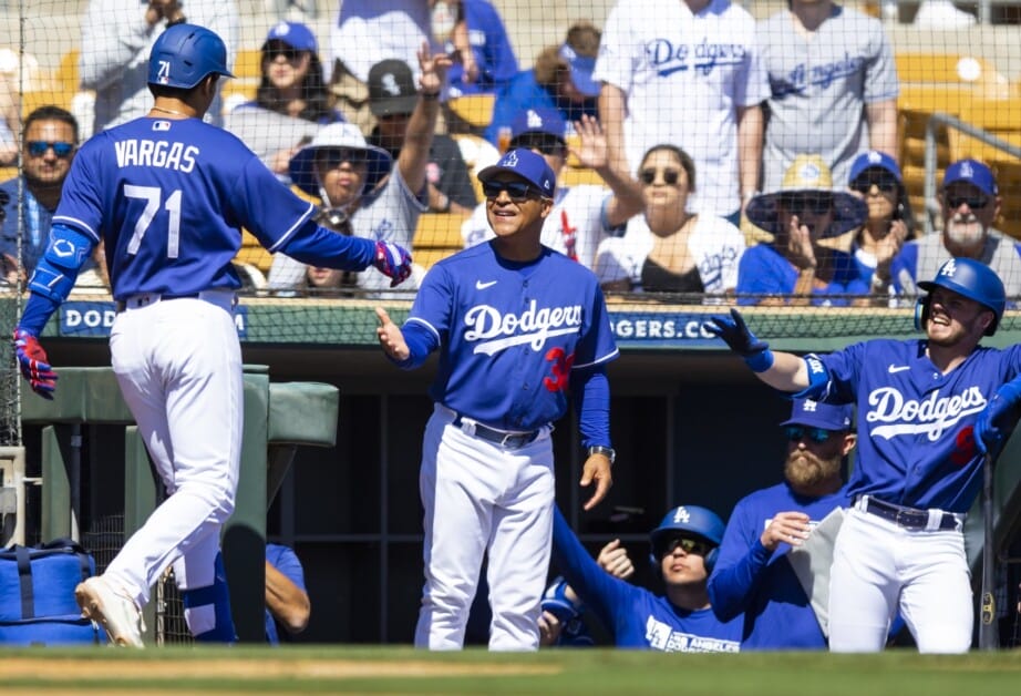 Gavin Lux, Dave Roberts, Miguel Vargas, 2022 Spring Training