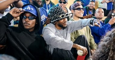 Bad Bunny & Kendrick Lamar Wear Dodgers Caps At 2023 GRAMMY Awards